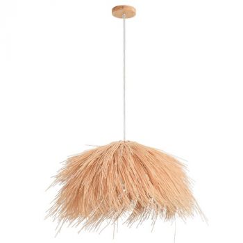Brightstar PEN258 RATTAN Wood Pendant with Rattan Shade E27