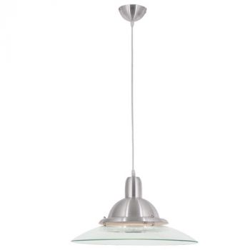 Brightstar PEN270/1 CLEAR Aluminium and Clear Glass Pendant