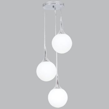 Brightstar PEN284/3 CHR Polished Chrome Pendant with Opal Glass