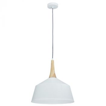 Brightstar PEN393/1 BLACK, PEN393/1 WHITE Metal and Wood Pendant (Multiple Colours/Finishes)
