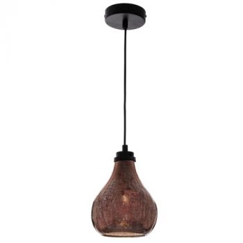 Brightstar PEN416 ROSE Metal and Rose Copper Colour Glass Pendant Rose Copper