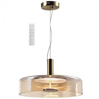 Brightstar PEN437 CCT AMBER 24W LED 3CCT Metal and Glass Pendant with Remote Control, IP20 Dimmable