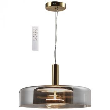 Brightstar PEN438 CCT SMOKE 24W LED 3CCT Metal and Glass Pendant with Remote Control, IP20 Dimmable