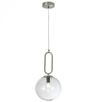 Brightstar PEN462 SATIN Satin Chrome Pendant with Clear Glass