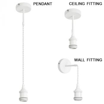 BrightStar PEN501 MATT WH 3 in 1 DIY Kit Material: Metal and Plastic with 2 Core White Twisted Material Cord