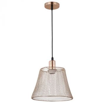 BrightStar PEN516 GOLD Steel Mesh Rose Gold Pendant with Black Cord