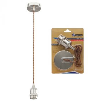 Brightstar PEN551 SATIN Satin Chrome Cord Pendant