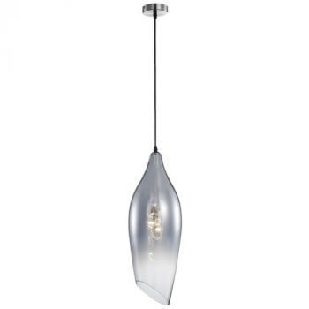 Brightstar PEN553/1 SMOKE Satin Nickel Pendant with Smoke Colour Glass Smoke