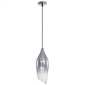 Brightstar PEN554/1 SMOKE Satin Nickel Pendant with Smoke Colour Glass Smoke