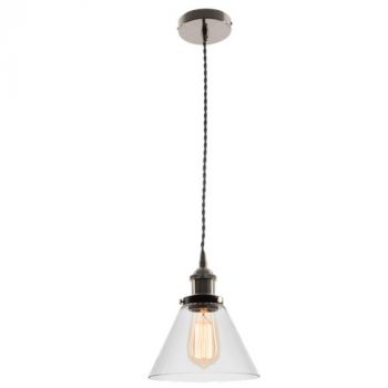 Brightstar PEN576 SATIN Metal Pendant with Clear Glass Satin Nickel