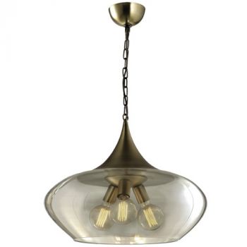 Brightstar PEN603 COGNAC Metal Pendant with Cognac Colour Glass