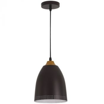 Brightstar PEN609 BROWN Metal Pendant with Wood Finish