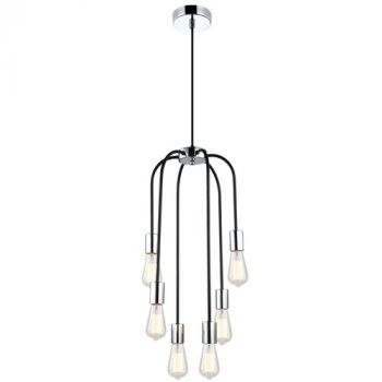 Brightstar PEN621/6 CHR/BLACK Polished Chrome and Black Pendant