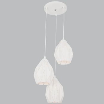 Brightstar PEN638/3 WHITE Sand White Metal Cord Pendant