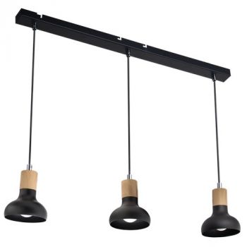 Brightstar PEN649/3 BLACK Metal with Wood Finish Adjustable Cords
