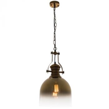 Brightstar PEN763 GOLD Satin Brass Pendant with Gold Glass