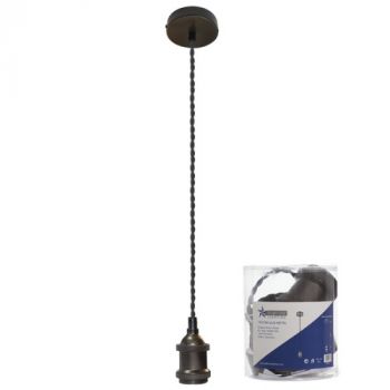 Brightstar PEN784 GUN METAL Gun Metal Colour Pendant with Black Twist Cord Gun Metal