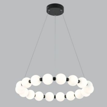 Brightstar PEN795/12 BLACK Aluminium And Opal Glass Pendant