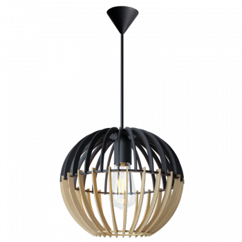Brightstar PEN811 Bamboo Marble Wood Finish and Wood Pendant 60W (LED or CFL only) Natural/Black