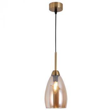 Brightstar PEN812/1 GOLD Metal with Amber Glass Pendant