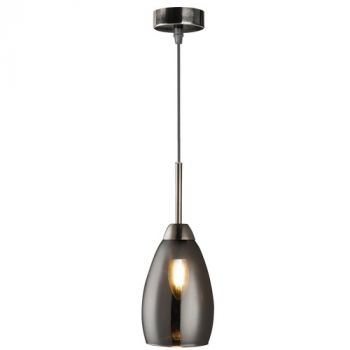 Brightstar PEN813/1 GUN METAL Metal with Smoke Colour Glass Pendant Gun Metal