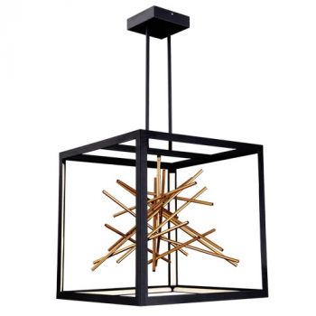 Brightstar PEN817 BLACK 72W LED Metal Pendant IP20 Black and Gold