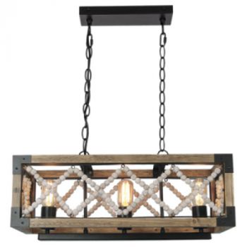 Brightstar PEN820 BEAD Metal and Wood Bead Pendant