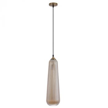 Brightstar PEN839 AMBER Metal and Amber Glass Pendant