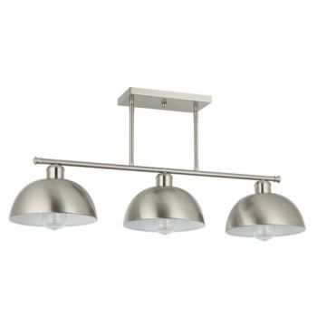 Brightstar PEN845/3 SATIN CHROME Pendant with White Inner Satin Chrome