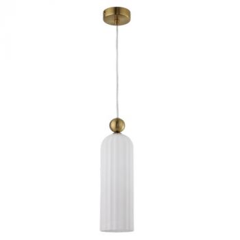Brightstar PEN854 WHITE Metal Pendant with White Fluted Glass