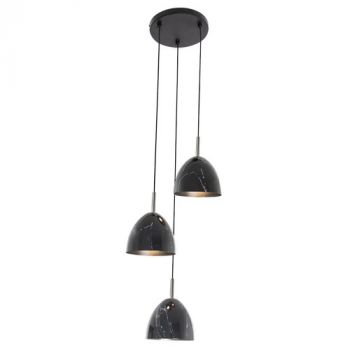 Brightstar PEN857/3 MARBLE Metal Pendant with Marble Finish and Polished Chrome