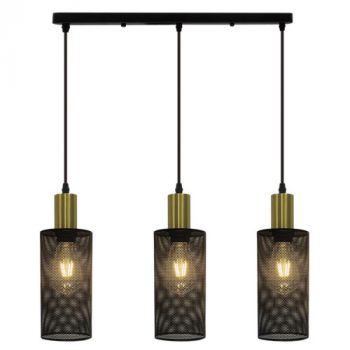 Brightstar PEN874/3 BK/GD Metal Pendant Black and Gold