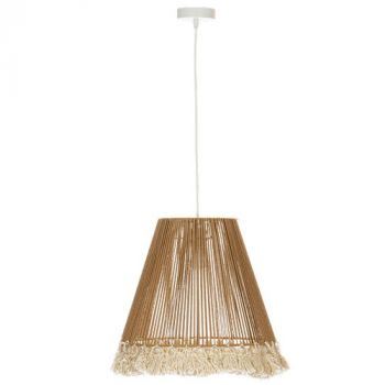 Brightstar PEN883 NATURAL Iron and Rope Pendant with Tassles E27 Led Only Natural