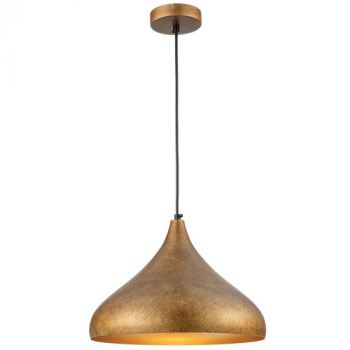 Brightstar PEN885 GOLD RUF Metal Pendant with Gold Inner E27 Gold