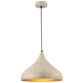 Brightstar PEN887 SAND RUF Metal Pendant with Gold Inner E27 Sand Colour