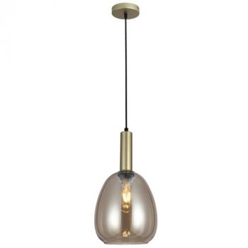 Brightstar PEN891 CHAMPAGNE Metal and Glass Cord Pendant Champagne Colour 1X40W Es