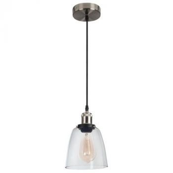 Brightstar PEN921 SATIN Satin Chrome Pendant with Clear Glass