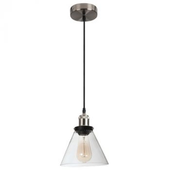Brightstar PEN922 SATIN Satin Chrome Pendant with Clear Glass