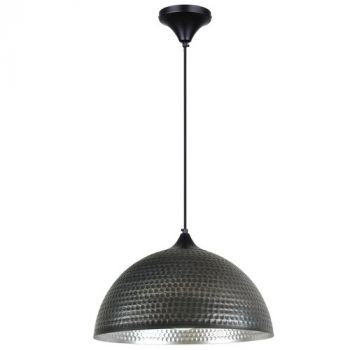 Brightstar PEN942 SL/AQ Metal Pendant with Hammered Metal Dome