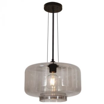 Brightstar PEN952 SMOKE Metal Pendant with Smoke Colour Glass