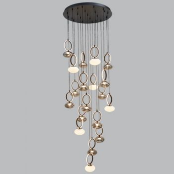 Brightstar PEN954/19 CCT 160W LED Aluminium and Glass Pendant Black with Opal and Smoke Colour Glass