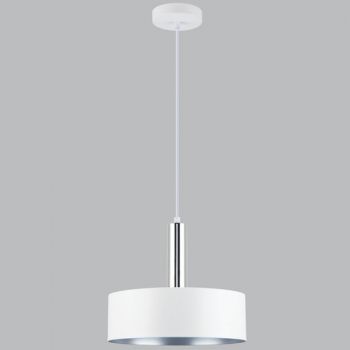Brightstar PEN967 WHITE Metal Pendant Matt White and Polished Chrome with Silver Inner
