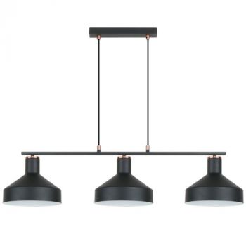 Brightstar PEN968 BLACK Metal Pendant Sand Black and Copper with White Inner
