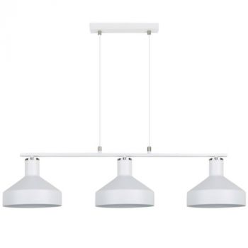 Brightstar PEN969 WHITE Metal Pendant Sand White and Satin Chrome with White Inner