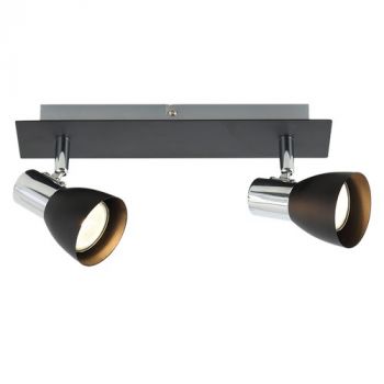 Brightstar S056/2 BLACK Polished Chrome and Matt Black Spotlight