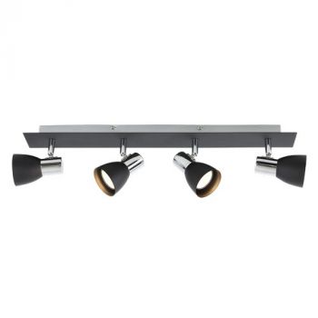Brightstar S056/4 BLACK Polished Chrome and Matt Black Spotlight