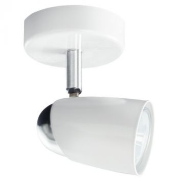 Brightstar S060/1 WH/CHR White and Polished Chrome Spotlight