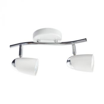 Brightstar S060/2 WH/CHR White and Polished Chrome Spotlight