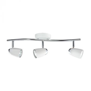Brightstar S060/3 WH/CHR White and Polished Chrome Spotlight