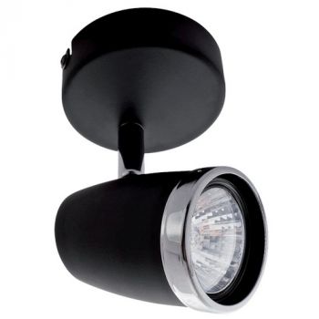 Brightstar S064/1 BLACK Black and Polished Chrome Spotlight